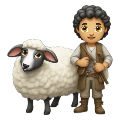 shepherd with mouse instead of sheep sticker