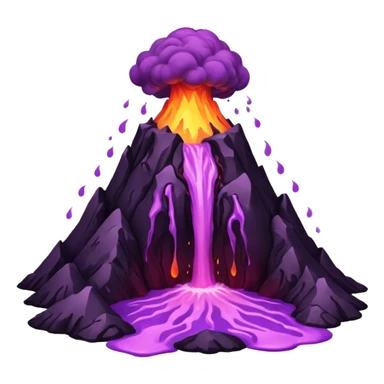 A volcano errupting only with a pure purple lava sticker