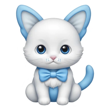 Bébé chat blanc et blanc avec noeud papillon bleu sticker