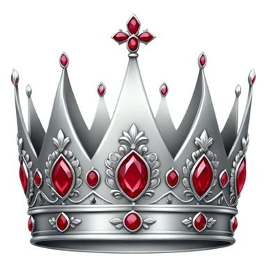 Men's silver crown with red rubies, regal and masculine design sticker