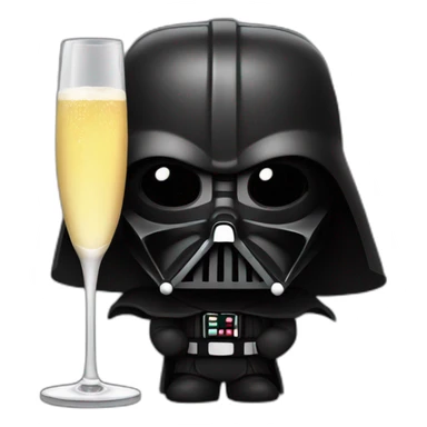 Dark Vador avec un verre de champagne sticker
