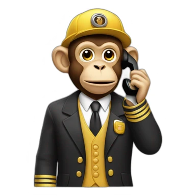 Monkey doorman on the phone sticker