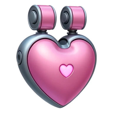 pink robotic heart sticker