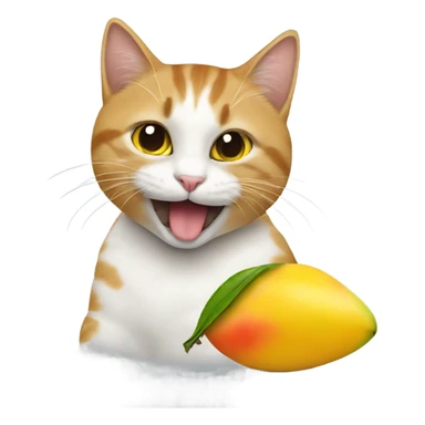 Cat eating mango sticker