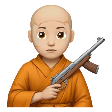 monk with gun  sticker