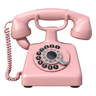 pale pink vintage telephone  sticker