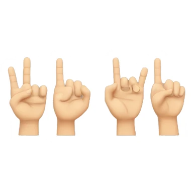 a hand with the second and third fingers crossed, and the  finger four down  sticker