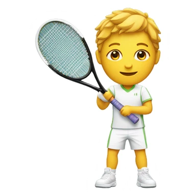 tennis PLAYER symmetric holding racquet sticker