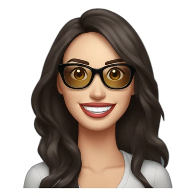 Megan Fox sonriente con lentes y dedo pulgadar arriba sticker