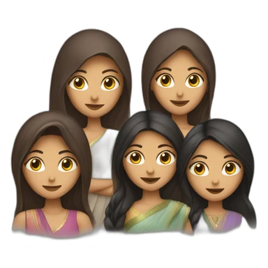 group of 3 girls one veiled, one brunette, one Indian sticker