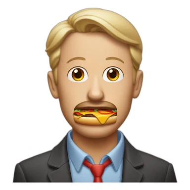 Joe Bidden eating hamburger sticker