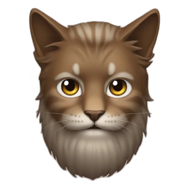 phone with a male beard and a cat on top sticker