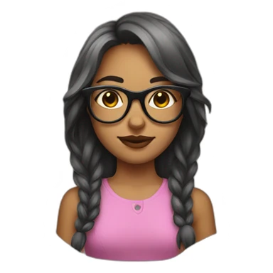 girl with wolf cut and glasses sticker