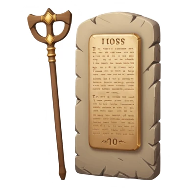 Ten commandments tablets and staff sticker