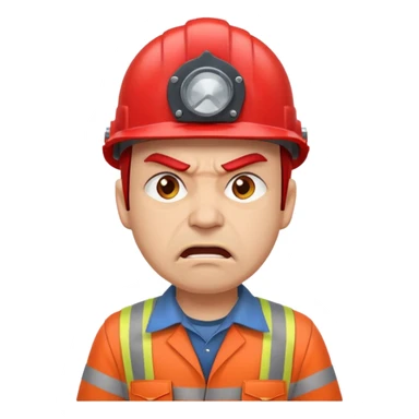 engineer with red helmet, angry expression, annoyance, furious sticker