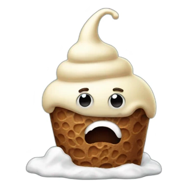 Poop with ice cream on his head sticker