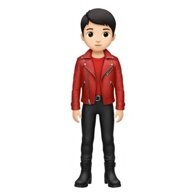 Boy in leather jocket, full body, different color leather jocket, close up sticker