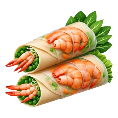 Vietnamese spring roll with a shrimp and green onion sticker