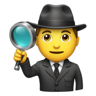 investigator with a magnifying glass sticker
