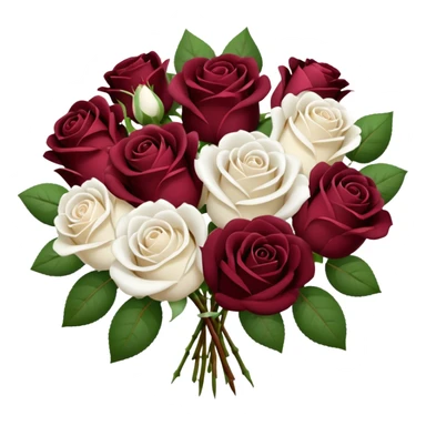 bouquet of burgundy and white roses  sticker