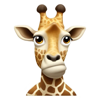 Black guy with a white nose and one white ear and a giraffe on his head sticker
