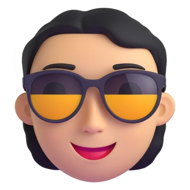 cool face with sunglasses and a smirk sticker