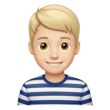 smiling boy in striped shirt sticker