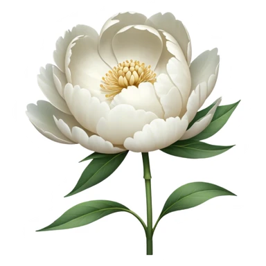single white Peony, straight stem sticker