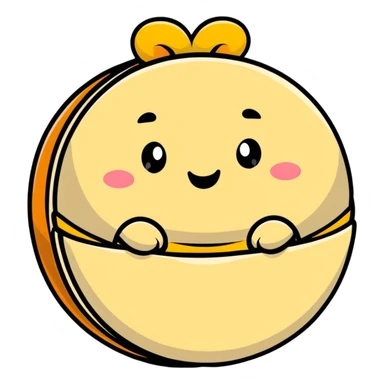 banh bao, cute cartoon sticker style, smiling face sticker