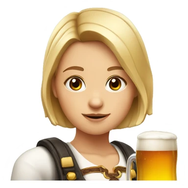 A girl that looks like a german girl and a bear drinking beer sticker