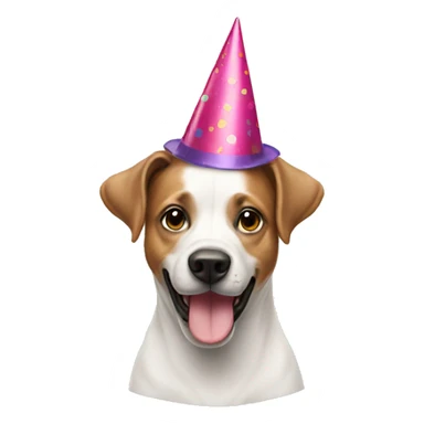 dog with party hat sticker