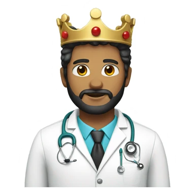 doctor with a crown and black beard sticker
