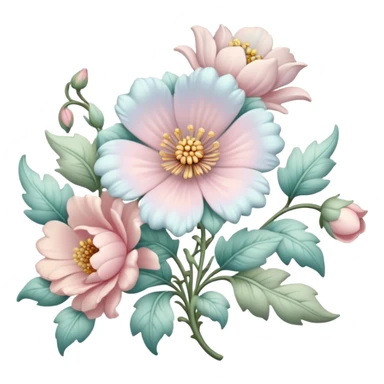 rococo flower in pastel colors sticker