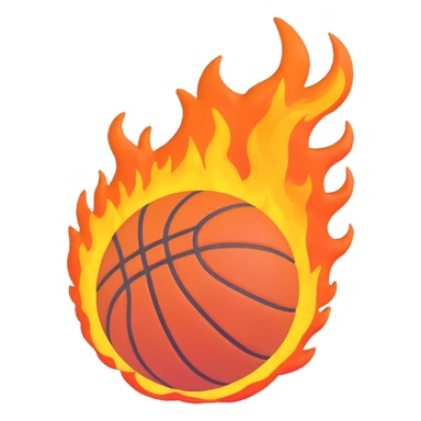 basketball on fire sticker