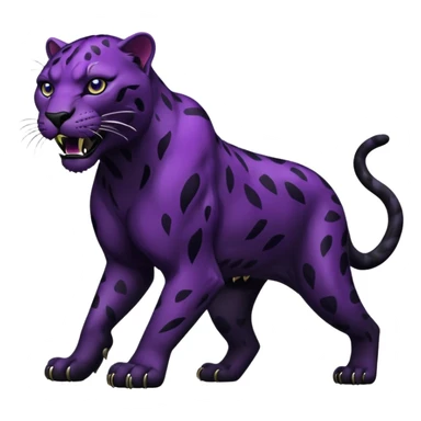 Aggressive Panther emoji with black and purple coloring sticker