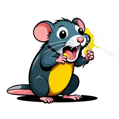 A puking rat sticker