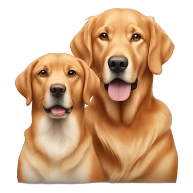 Man and woman and fox red Labrador and golden retriever  sticker