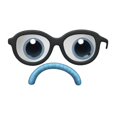 Roundworm with glasses sticker