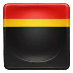 A wavy black and red rectangle with a yellow circle in the middle ￼ sticker