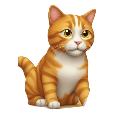 ginger cat with a laptop sticker