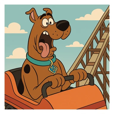 Scooby doo dans un roller coaster  sticker
