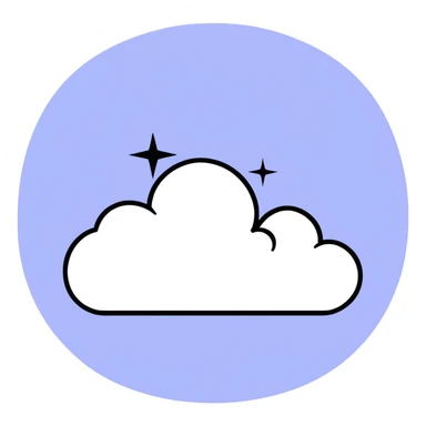 soft pink cloud with twinkling stars sticker