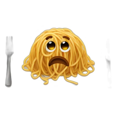 Sad spaghetti on plate sticker
