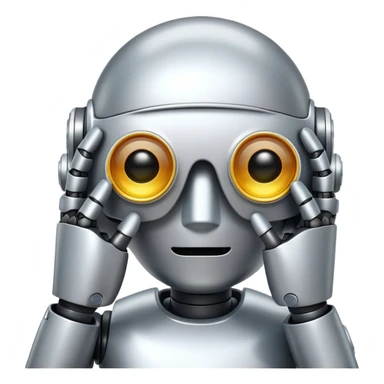 Robot covering eyes emoji sticker