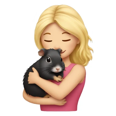 Blonde Woman hugging a guineapig sticker