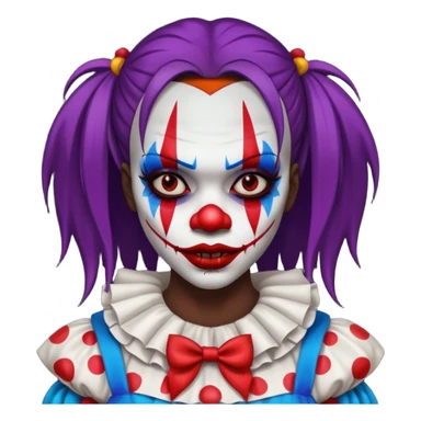 palhacinha sangrenta assassina pele negra de cabelo liso sticker