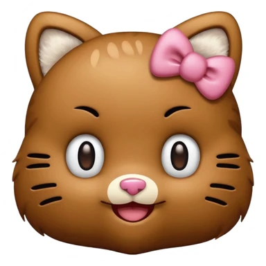 brown hello kitty with emoji sticker