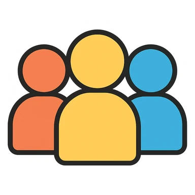 group of people, three figures sticker