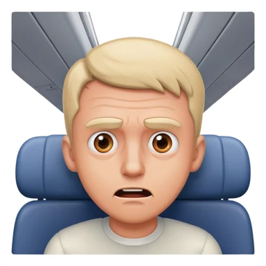 Male Person afraid to fly sticker