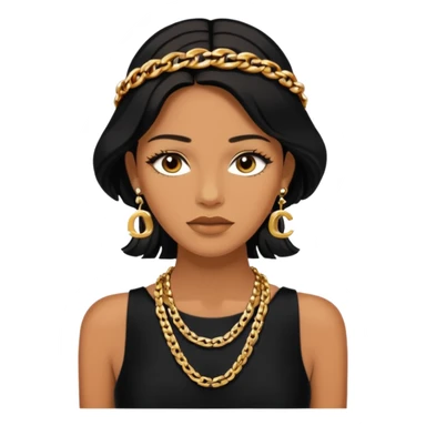 chanel black dress with gold chains sticker